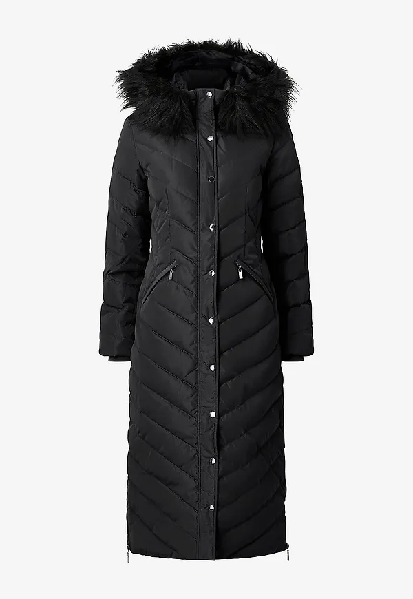 Bubbleroom - Dunkappa Down Maxi Coat - Svart