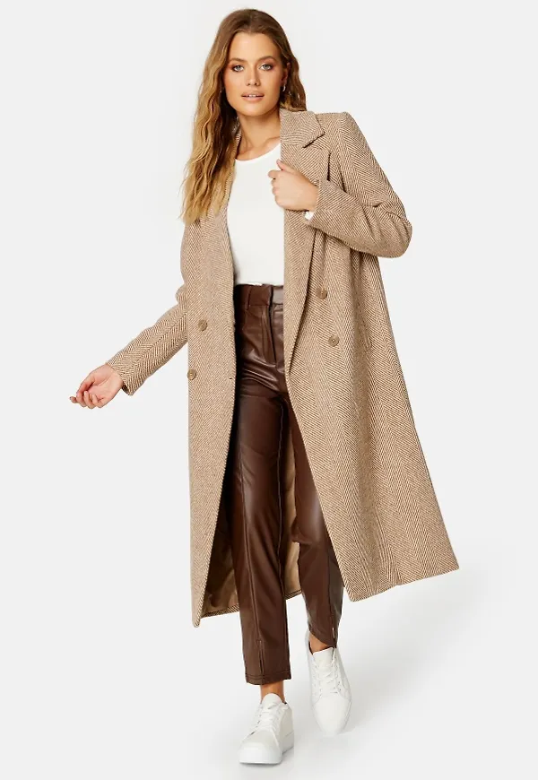 BUBBLEROOM Elaine Long Coat Beige / Cream 36