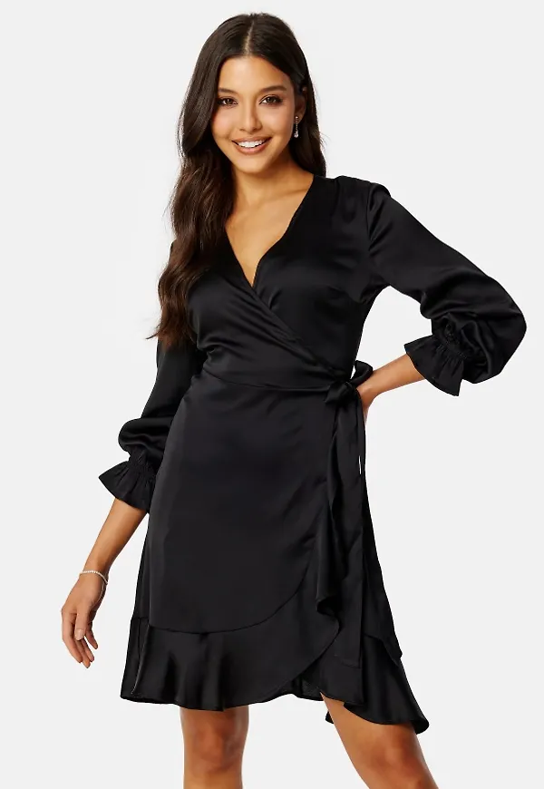 BUBBLEROOM Emiliana Wrap dress Black 34
