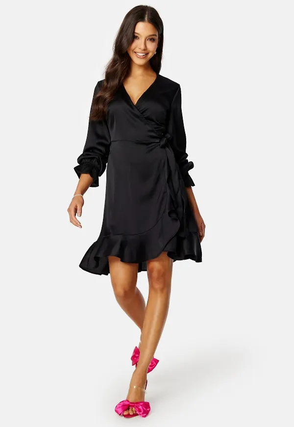 BUBBLEROOM Emiliana Wrap dress Black 34