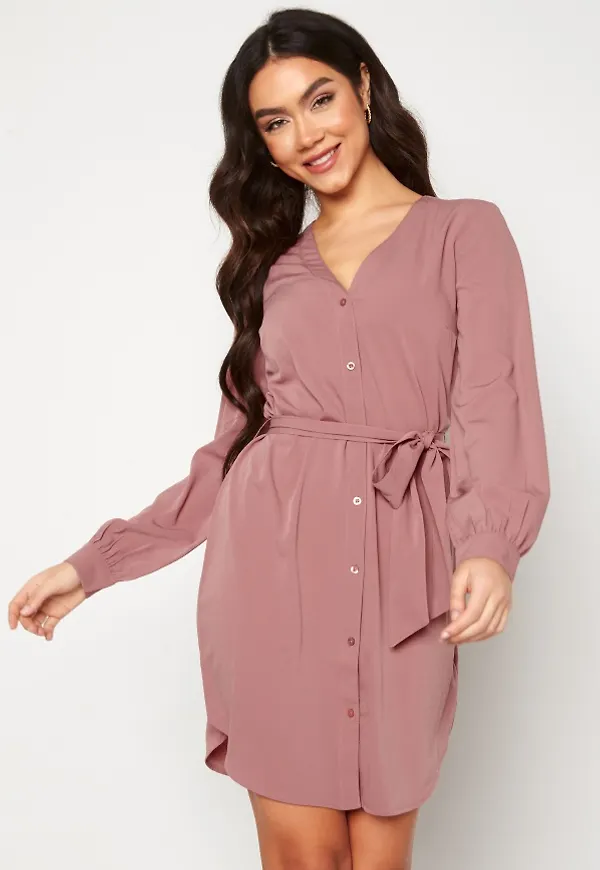 BUBBLEROOM Fenne shirt dress Dusty pink 36