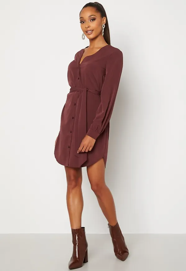 BUBBLEROOM Fenne shirt dress Wine-red 46