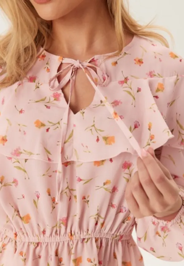 BUBBLEROOM Flounce Blouse Pink/Floral XS