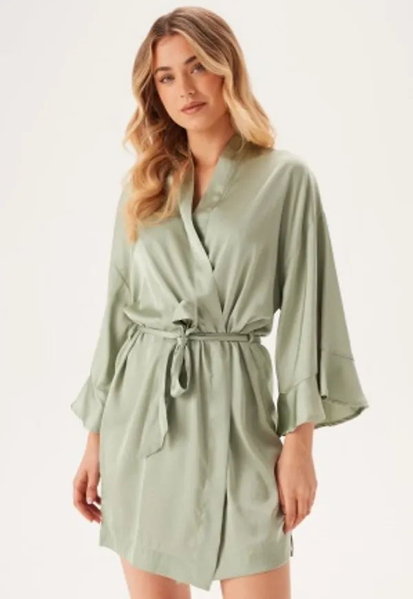BUBBLEROOM Frill Robe Dusty green 32/34