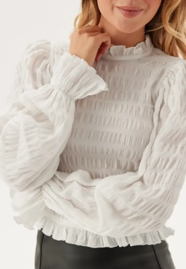 BUBBLEROOM Frill Structured Blouse White XS