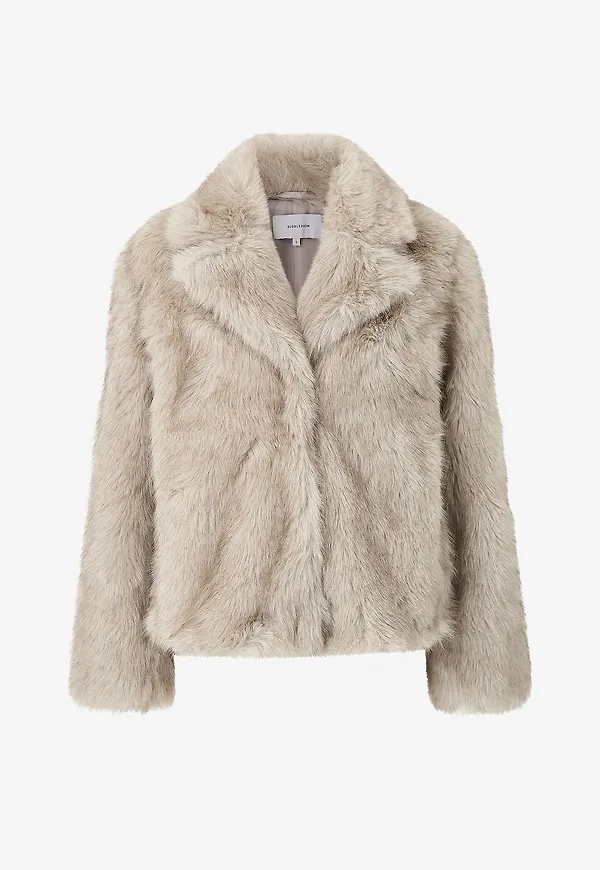 Bubbleroom - Fuskpälsjacka Faux Fur Jacket - Beige