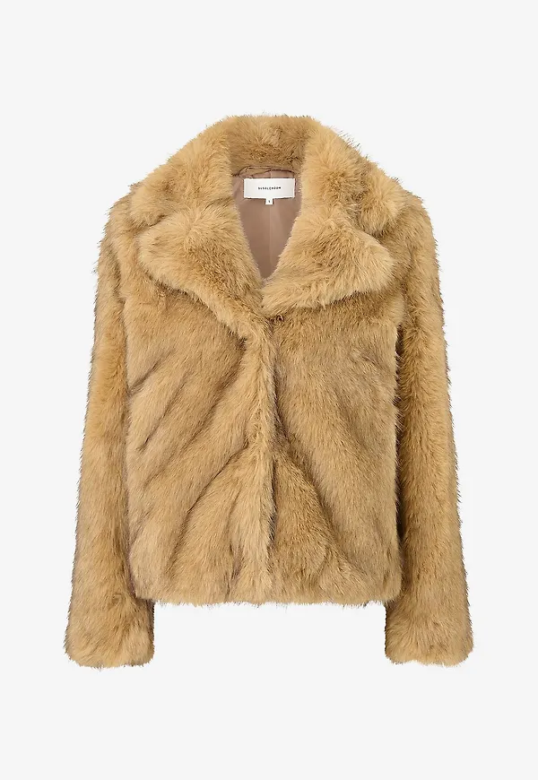 Bubbleroom - Fuskpälsjacka Faux Fur Jacket - Brun
