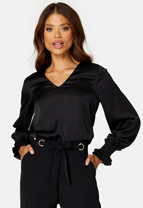 BUBBLEROOM Gabbie Smock Blouse Black 46