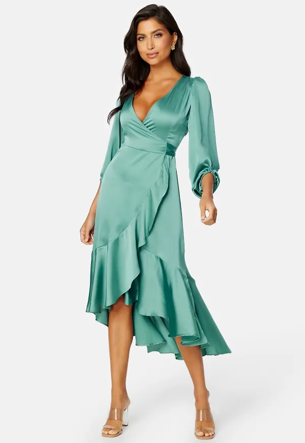 BUBBLEROOM Gilda Wrap Dress Petrol-green L