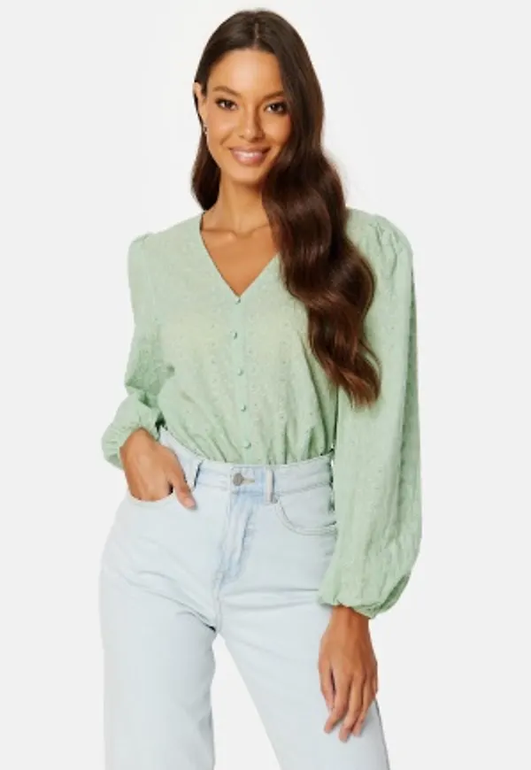 BUBBLEROOM Giorgia blouse Dusty green 46