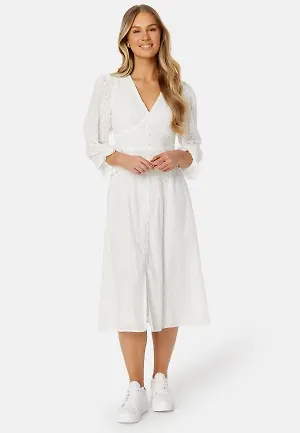 BUBBLEROOM Broderie Anglaise Midi Dress White 34