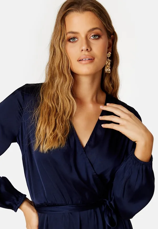 BUBBLEROOM Gisele Satin Dress Dark blue 34