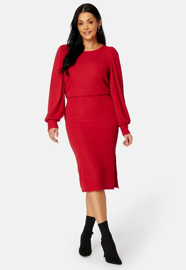 BUBBLEROOM Gry balloon sleeve dress Red M