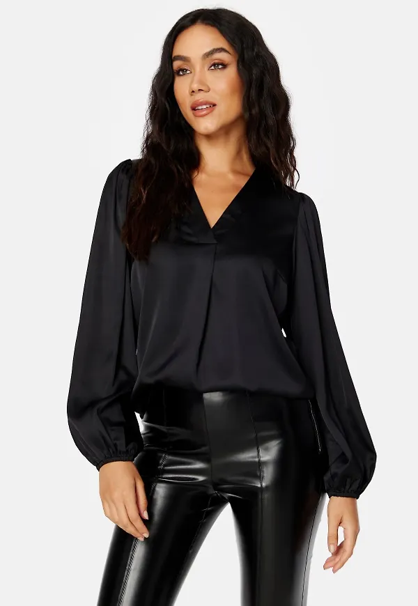 BUBBLEROOM Gwenny satin blouse Black 40