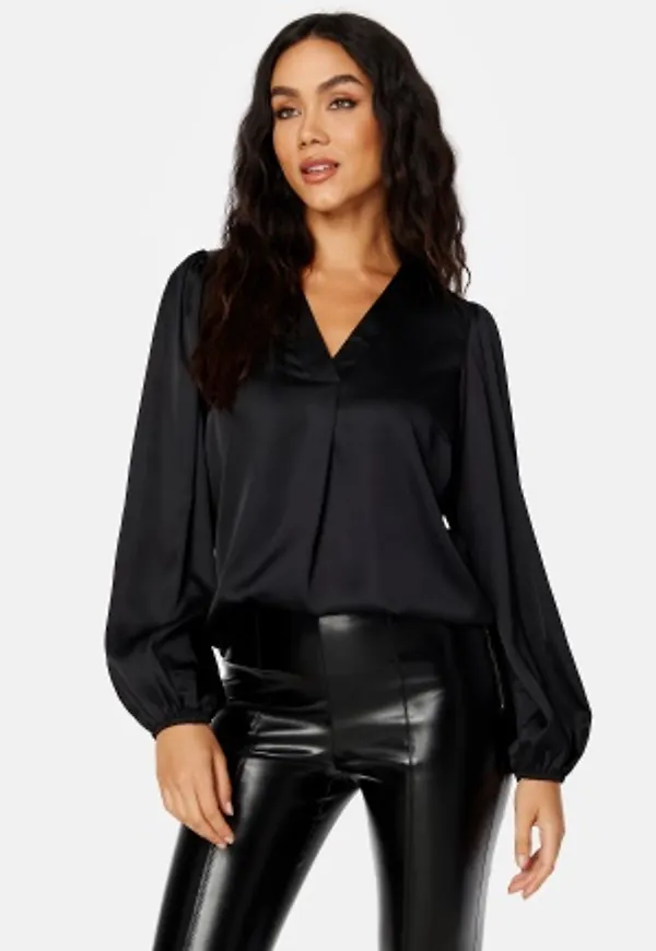 BUBBLEROOM Gwenny satin blouse Black 40