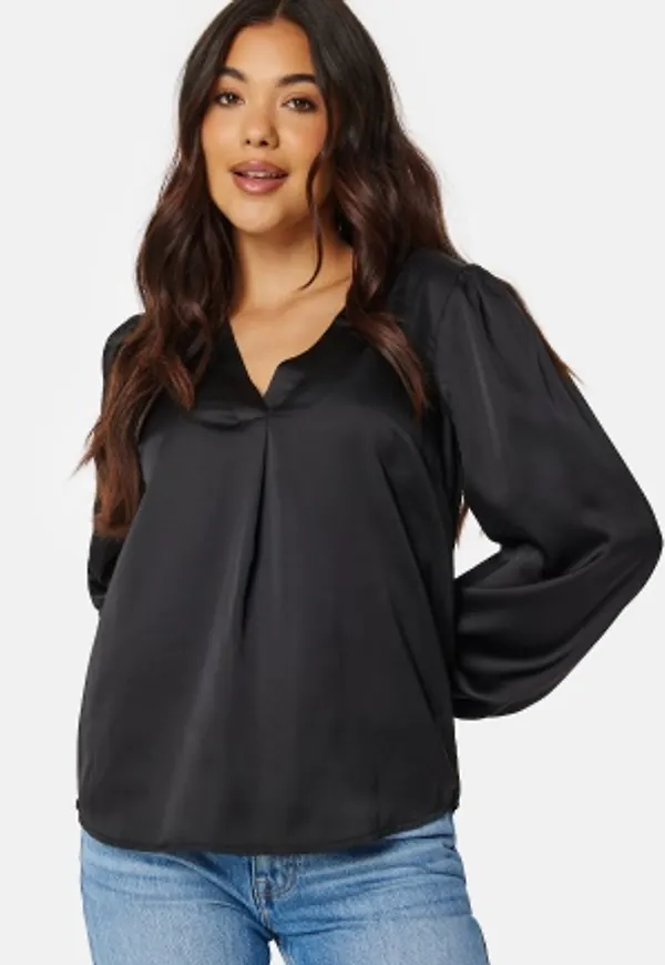 BUBBLEROOM Gwenny Satin Blouse Black 44