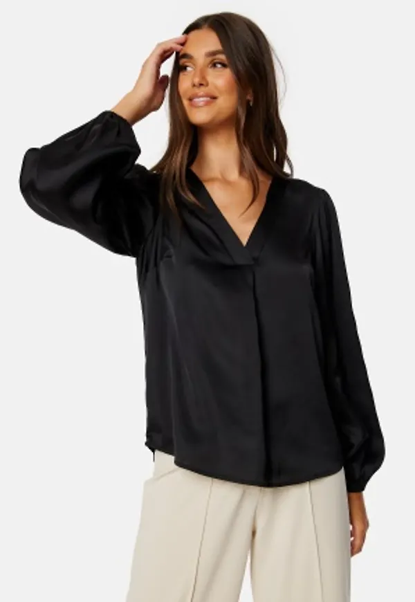 BUBBLEROOM Gwenny Satin Blouse Black 54