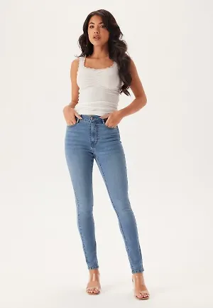 BUBBLEROOM High Full length Superstretch Jeans Light blue 34