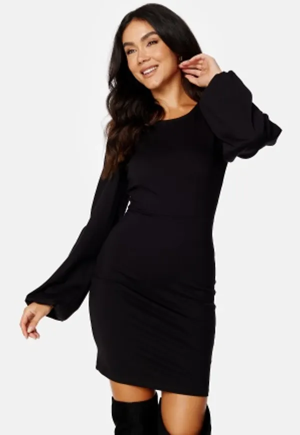 BUBBLEROOM Idalina puff sleeve dress Black S