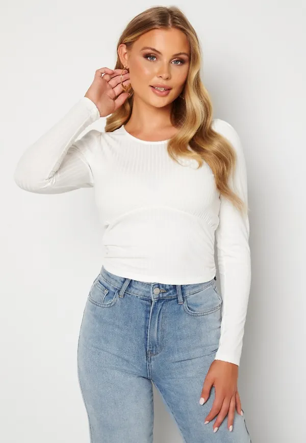 BUBBLEROOM Ilona rib top Offwhite XL