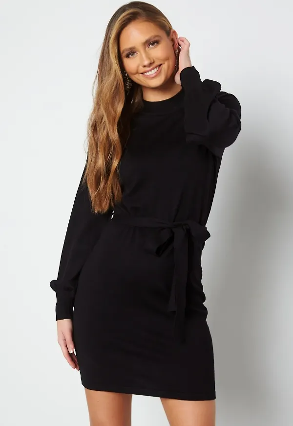 BUBBLEROOM Ina fine knitted dress Black S