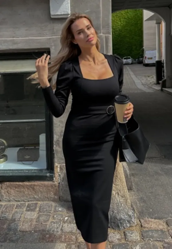 BUBBLEROOM Jacqueline Puff Dress Black XS