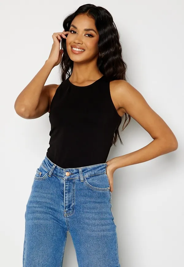 BUBBLEROOM Jillian high neck singlet Black XL