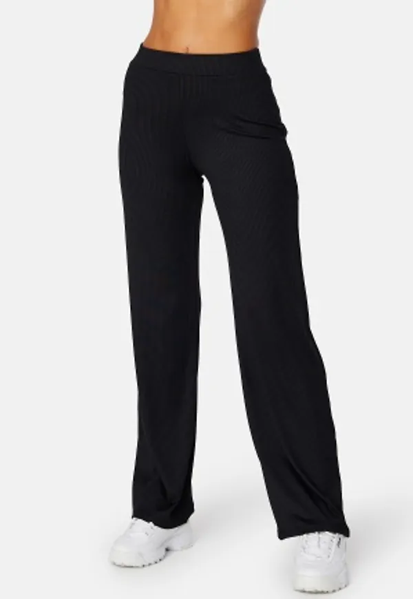 BUBBLEROOM Karla rib trousers Black M