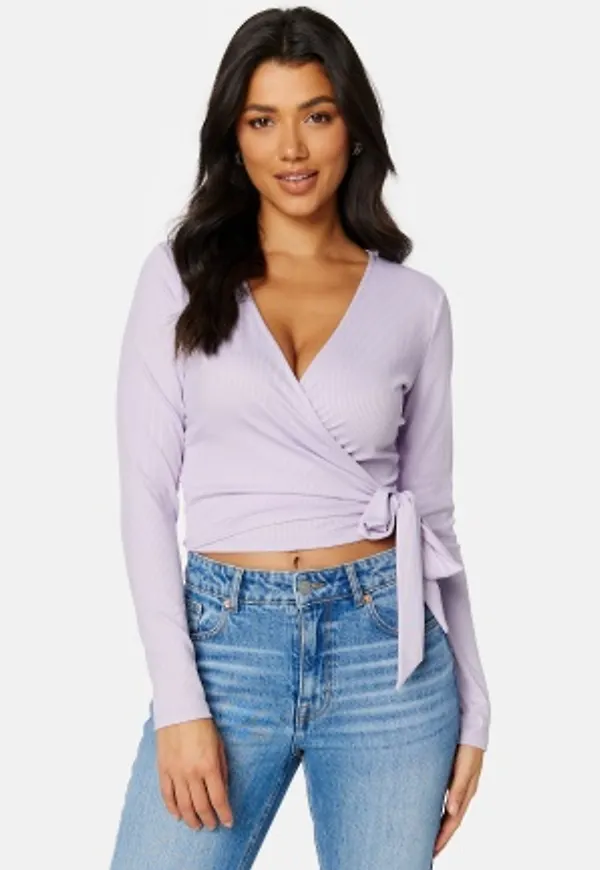 BUBBLEROOM Karla wrap top Lilac S