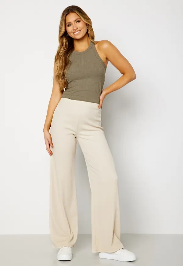 BUBBLEROOM Katie structured trousers Light beige L