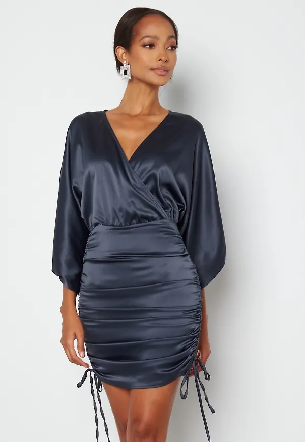 BUBBLEROOM Kimberly Satin Dress Dark blue 44