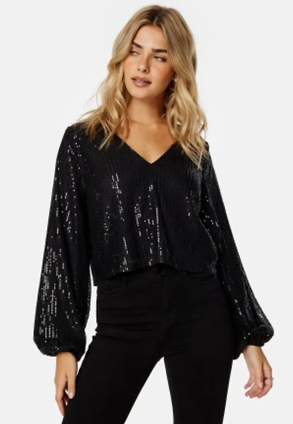 BUBBLEROOM Kira Sparkling Top Black L