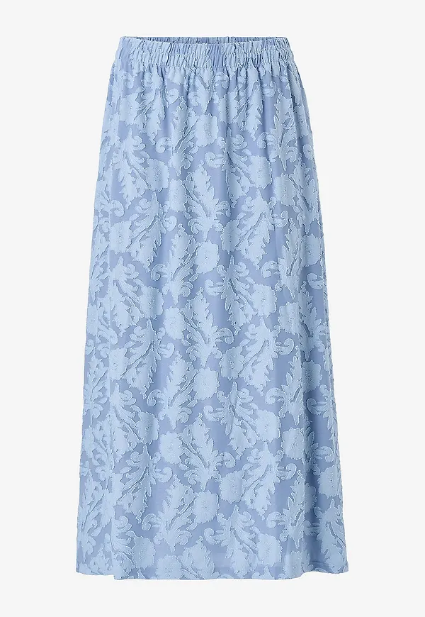 Bubbleroom - Kjol Structure Floral Smock - Blå
