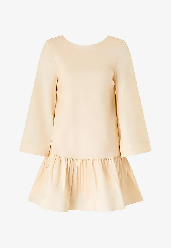 Bubbleroom - Klänning Bow Back Shift - Beige