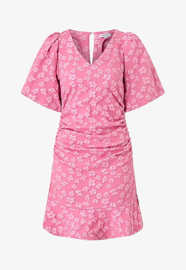 Bubbleroom - Klänning Jacquard Short Dress - Rosa