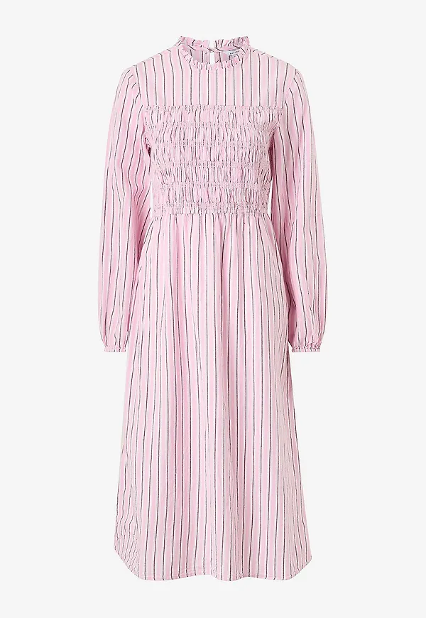 Bubbleroom - Klänning Smock Cotton Dress - Rosa