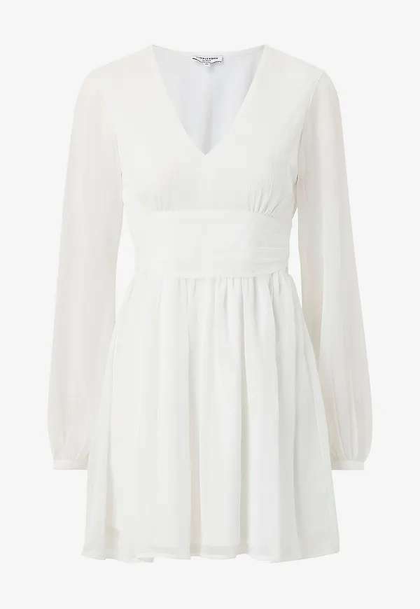 Bubbleroom - Klänning Tie Back Chiffon - Vit