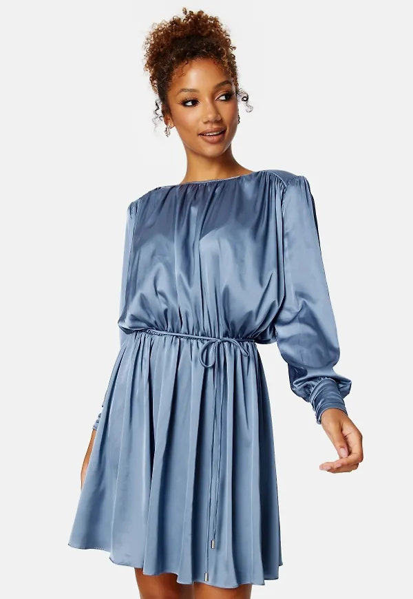 BUBBLEROOM Klara Satin Dress Blue L
