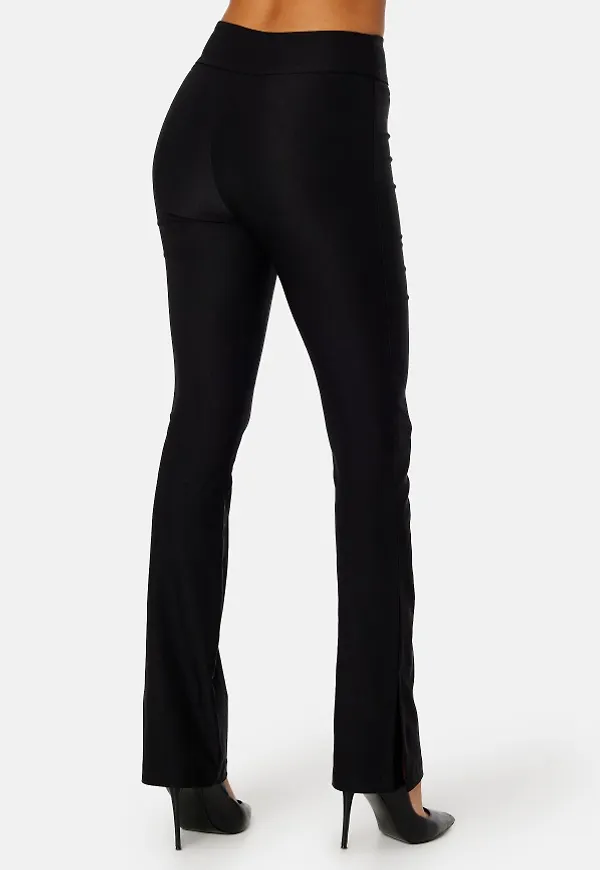 BUBBLEROOM Leia slit stretch pants Black 36