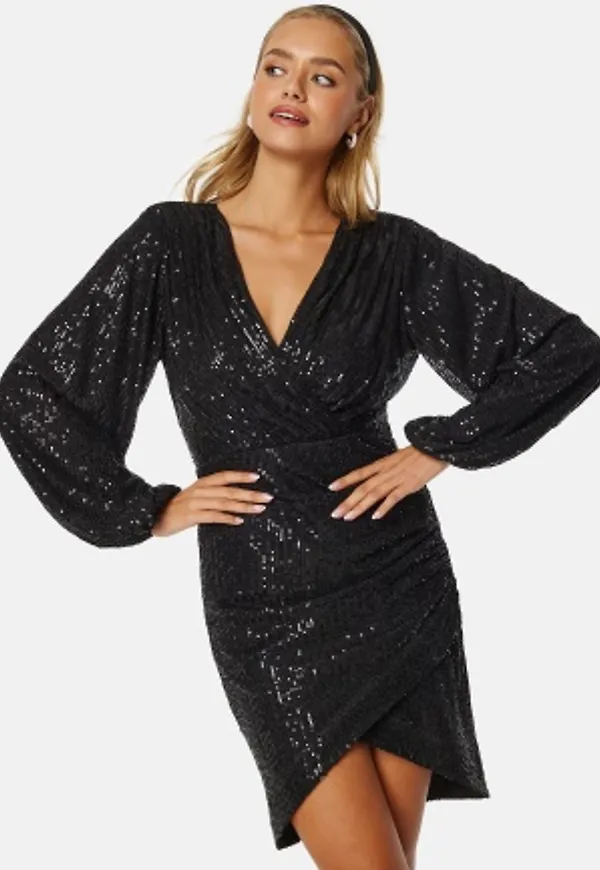 BUBBLEROOM Leija Sparkling Dress Black 3XL