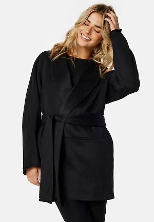 BUBBLEROOM Belted Wool Coat Black XL