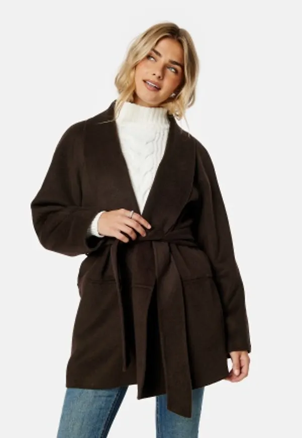 BUBBLEROOM Belted Wool Coat Brown M