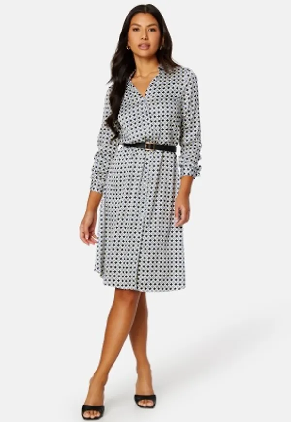 BUBBLEROOM Lillyanna satin shirt dress Blue / Patterned 54