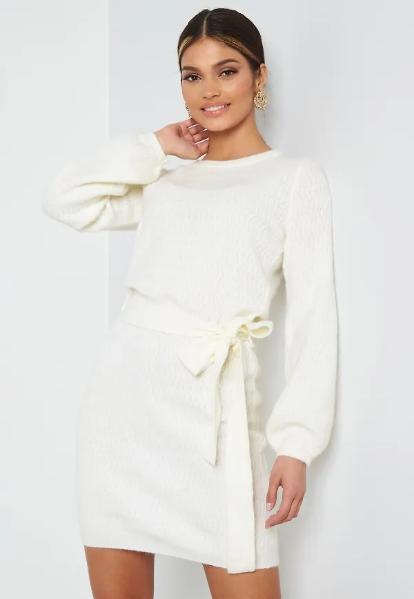 BUBBLEROOM Lindy knitted dress Offwhite M