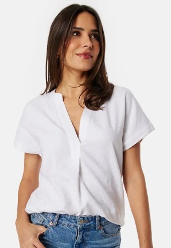BUBBLEROOM Linen Blend Blouse White XS