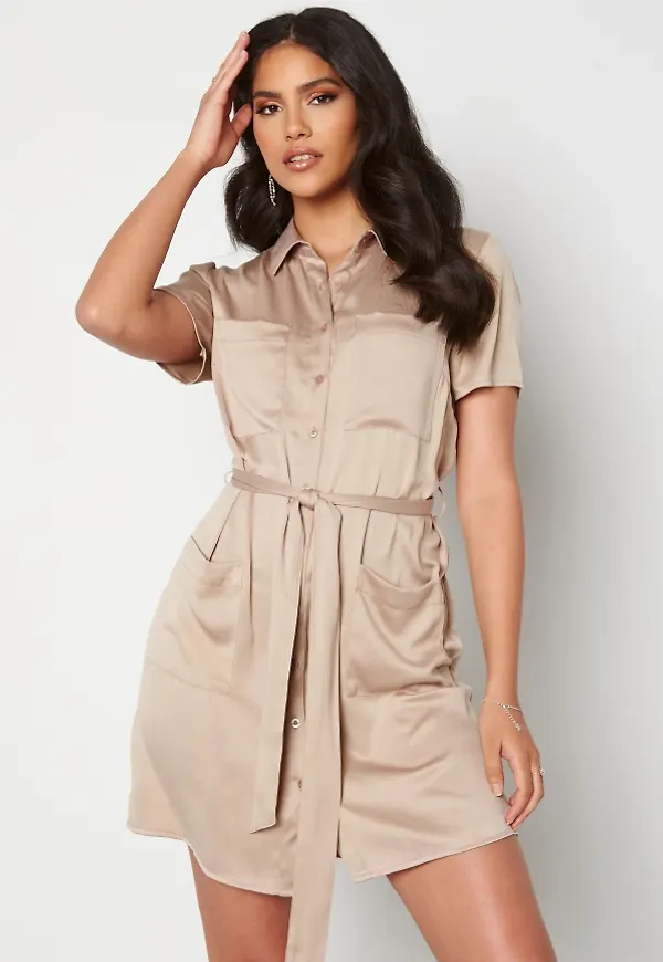 BUBBLEROOM Liwia shirt dress Light brown 42