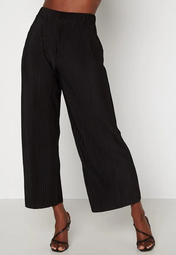 BUBBLEROOM Lola pleated cropped trousers Black XS