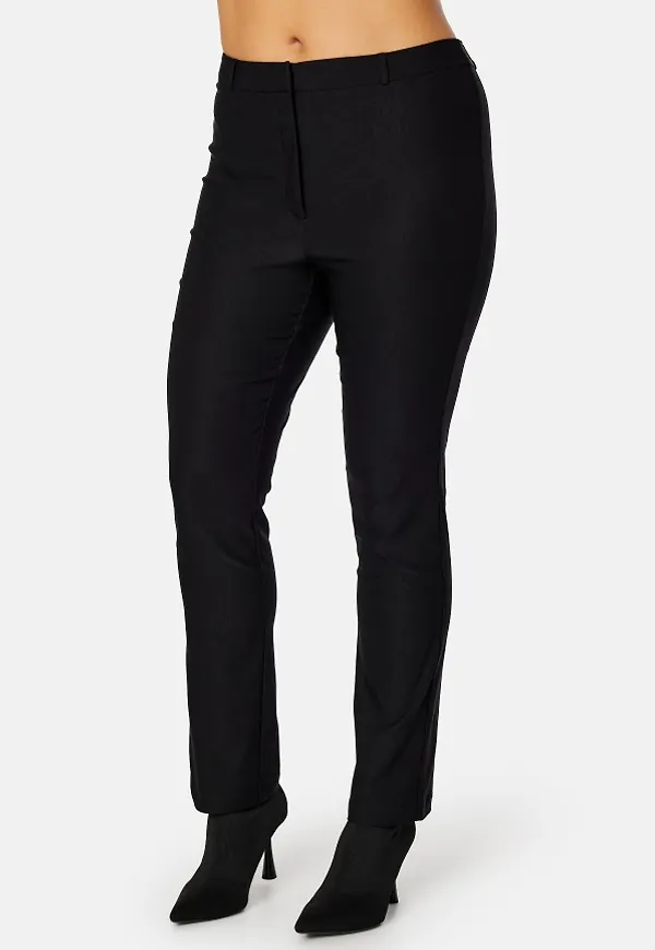 BUBBLEROOM Lorene High Waist Stretchy Ankle Slit Trousers Black 34