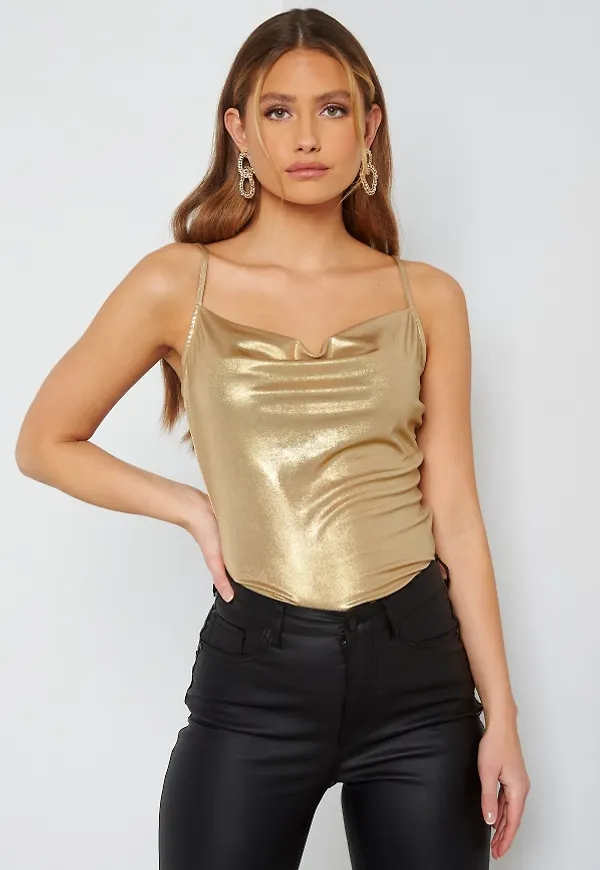 BUBBLEROOM Lova metallic top Gold-coloured S