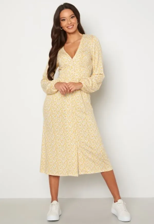 BUBBLEROOM Luella button dress White / Patterned 2XL